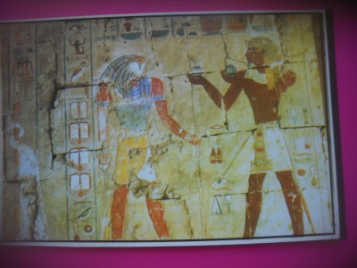 HOPCT 6898 PICTURA MURALA IN TEMPLUL REGINEI HATSCHEPSUT -EGIPT -AFRICA-NECIRCULATA foto