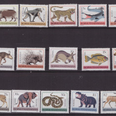 72-BOPHUTHATS WANA 1977-Animale din Africa-Serie de 17 timbre nestampilate,MNH