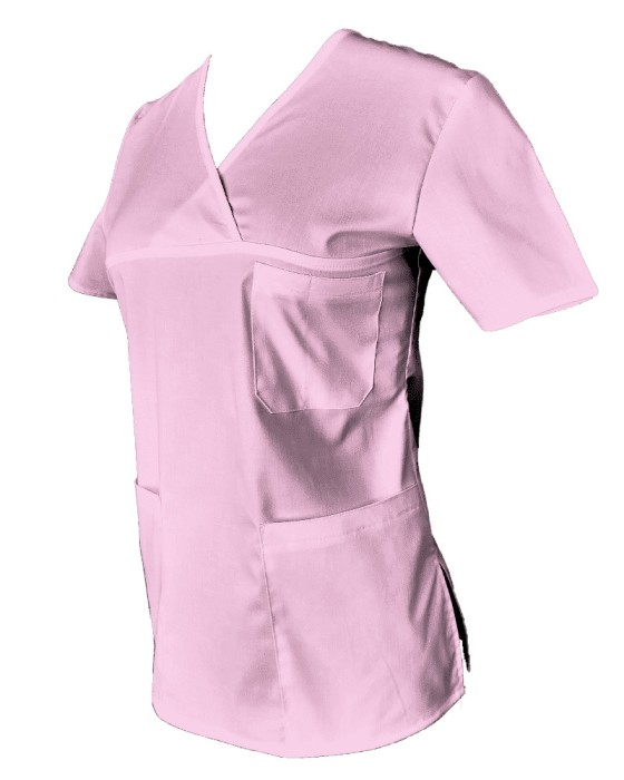 Halat Medical Pe Stil, Roz cu Elastan, Model Classic - L