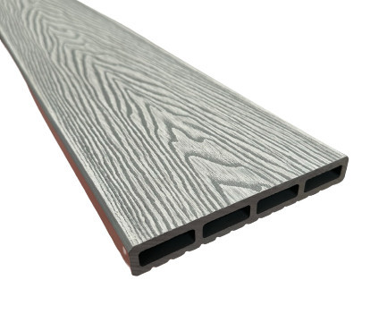 Placă de gard 3D, din compozit de lemn și plastic WPC, culoare gri deschis, 150 x 20 mm, lungime 2m sau 4 m