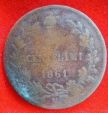 (M1587) MONEDA ITALIA - 5 CENTESIMI 1861, LIT. N (MONETARIA NAPOLI), REGELE VITTORIO EMANUELE II