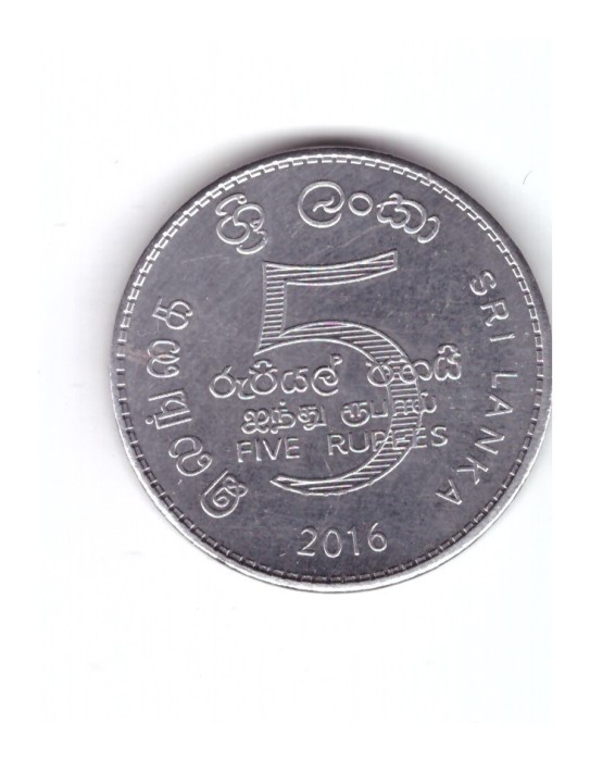 Moneda Sri Lanka 5 rupees 2016, stare foarte buna, curata