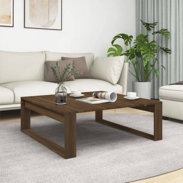 vidaXL Măsuță de cafea, stejar maro, 100x100x35 cm, lemn prelucrat 816001