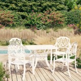 Cumpara ieftin Set mobilier bistro, 5 piese, alb, aluminiu turnat