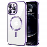 Cumpara ieftin Husa pentru iPhone 12 Pro Max, Techsuit Luxury Crystal MagSafe, Light Purple