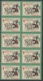 1931 SUA - Bloc de10 vignete de Craciun + Campanie Anti Tuberculoza, TBC, Medical, Nestampilat