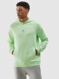 Hanorac de trening fără fermoar cu glugă din bumbac organic pentru bărbați - verde deschis, 4F Sportswear