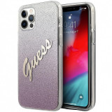 Husa Plastic - TPU Guess Vintage pentru Apple iPhone 12 / Apple iPhone 12 Pro, Roz GUHCP12MPCUGLSPI