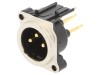 Conector XLR soclu tată 3 pini unghi 90&deg; THT argintiu 6A, Neutrik