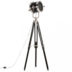 Lampa de podea trepied, negru, 171 cm, lemn masiv de mango foto