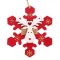 Ornament Brad Crăciun, Model Fulg, Culoare Roșu, Cerb Alb, Dimensiuni 10x8 cm, Material Lemn