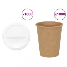 vidaXL Ce?ti de cafea din hartie cu capace 1000 buc 8oz 200ml foto