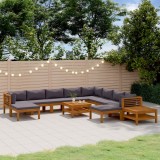 Gossi set mobilier gradina cu perne, 12 piese, lemn masiv de acacia