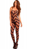 Catsuit Leg Avenue Sheer Chevron, Zig Zag, Negru, S-L