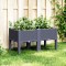 Gossi jardiniera de gradina cu picioare, albastru gri, 80x40x42 cm, pp