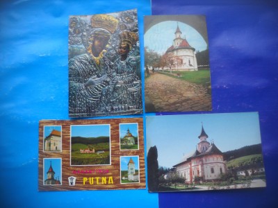 HOPCT LOT 2879 MANASTIREA PUTNA -JUD SUCEAVA-4 CARTI POSTALE-CIRCULATE foto
