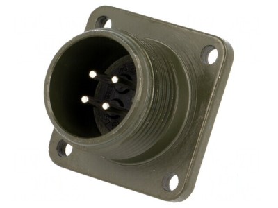 Conector circular soclu PIN 4 tată lipire argintat foto