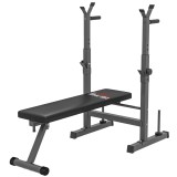 HOMCOM Bancă de Greutăți Pliabilă cu 8 &Icirc;nălțimi Reglabile și Suport pentru Halteră, 140x73x98-122 cm, Gri | Aosom Romania