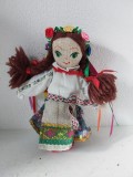 Papusa / papusica material textil, artizanat Ucraina, papusa in costum popular national, etnic, rustic, taranesc, 20cm inaltime