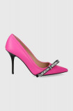 Love Moschino stilettos de piele culoarea roz JA10379G0IIE0604