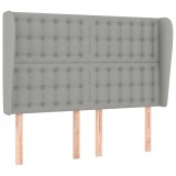 Cumpara ieftin Tablie de pat cu aripioare gri deschis 147x23x118/128 cm textil