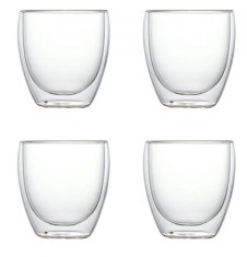Set 4 Pahare din sticla Borosilicata cu pereti dubli, 250 ml x 4