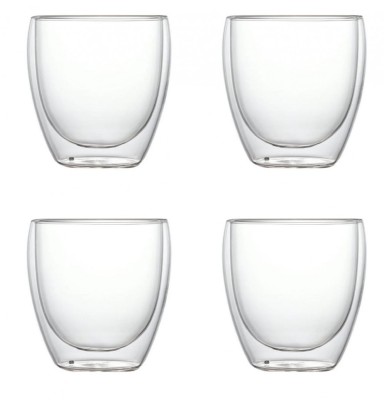 Set 4 Pahare din sticla Borosilicata cu pereti dubli, 250 ml x 4 foto