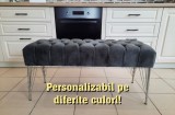 BANCA TASTY 1 TAPITATA CU PICIOARE CROMATE DIN METAL