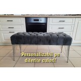 BANCA TASTY 1 TAPITATA CU PICIOARE CROMATE DIN METAL
