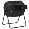 Outsunny Compostor Domestic de Grădină și Balcon din Plastic, Recipient Rotativ pentru Compost, 71x64x96 cm, Negru | Aosom Romania