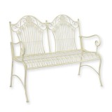 Banca gradina din fier forjat antik white DZ-205