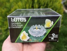 SUPORT LUMANARE DIN STICLA MASIVA, MODEL FLOARE LOTUS