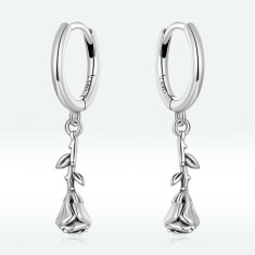 Cercei din argint - Three dimensional rose--cod ARG77A