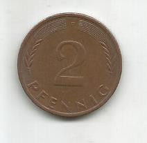 No(4) moneda- Germania DDR- 2 Pfennig 1972 F foto
