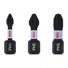 BOSCH Set 3 biti de insurubare cu impact PH1,PH2,PH3, 25 mm