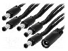 Cablu alimentare DC, DC 5,5/2,5 mufa x5, DC 5,5/2,5 soclu, negru, 0,35m, ESPE - DC.SPL.1000.0035