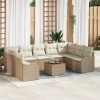 VidaXL Set de canapele pentru grădină 10 pcs Bej Rattan poli