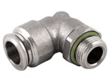 Racord push-in unghi alamă nichelată M5 0,99-20bar