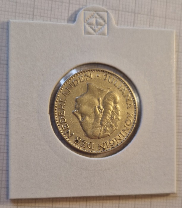 41 Netherlands, Olanda 1 Gulden 1956, KM#184, argint, JULIANA