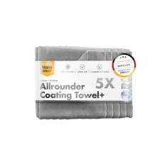 Lavetă microfibră universală, 350 GSM Chemicalworkz Allrounder Coating Towel 40x40 cm, gri, set 5 buc