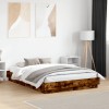 VidaXL Cadru de pat cu lumini LED, stejar fumuriu, 120x190 cm 3209825