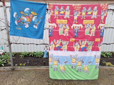 Smurfs - Lenjerie copii pat 1 persoana 130 x 200 cm foto