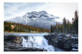 Tablou Canvas cu Cascadă și Munți &Icirc;nzăpeziți, , Multicolor, 39 x 26 cm, CMCLASS