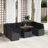 Cumpara ieftin Set de canapele pentru grădină 10 pcs Negru Rattan poli