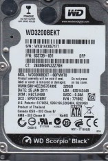 HDD laptop Western Digital, 320GB, 16Mb, 7200Rpm, SATA II, WK320BEKT