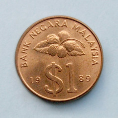 MALAEZIA - 1 Ringgit 1989 - Agong IX - aUNC foto