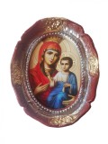 Cumpara ieftin Aplica de perete decorativa, Fecioara Maria si pruncul Isus, Maro, 30 cm, 8914EX