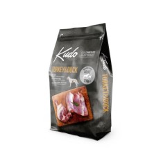 Kudo Adult Mediu-Maxi, hrană uscată pentru c&acirc;ini, presată la rece, curcan, rață, 12 kg