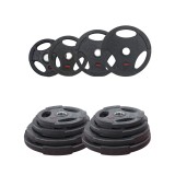 Cumpara ieftin Set 8 discuri olimpice cauciucate Sportmann, 2 x 10 - 25 KG (140 KG) FitLine Training