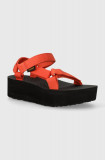 Teva sandale Flatform Universal femei, culoarea portocaliu, cu platforma, 1008844